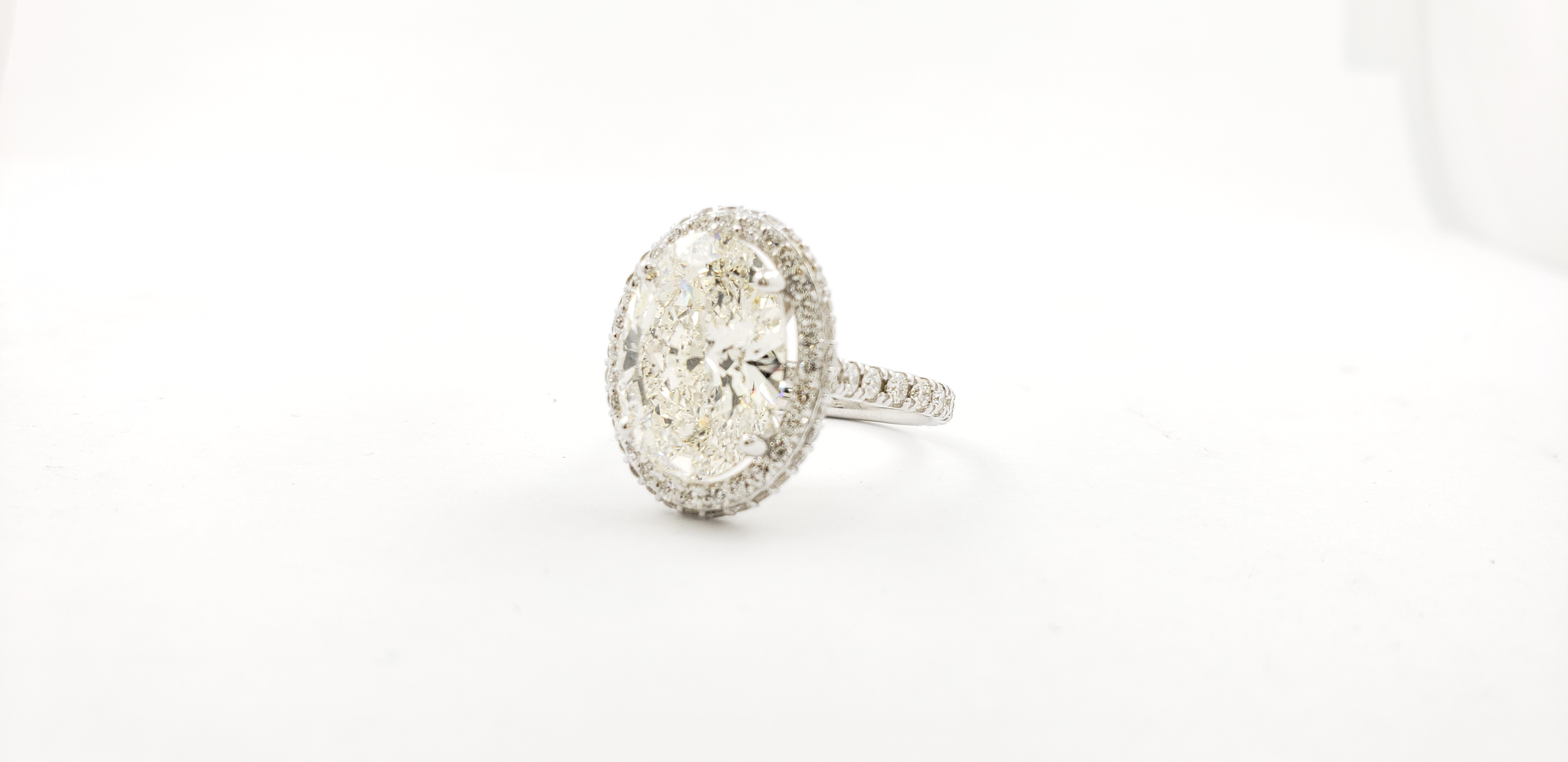 Oval Shape Double Diamond Halo Ring